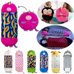 Children's Cartoon Sleeping Bag Kids Animal Soft Lazy Sleepsacks Baby Plush Doll Pillow Sleep Sack for Boys Girls Birthday Gift