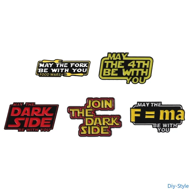 

English Letter Short Sentences Clothing Accessories Backpack Alloy Brooch Badge Enamel Lapel Pins Wholesale
