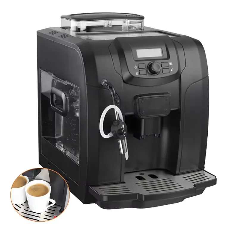 Household Hotel Premium Electric Coffee Machine in French Operating Language Espresso Grinder Milk Container Fully Included