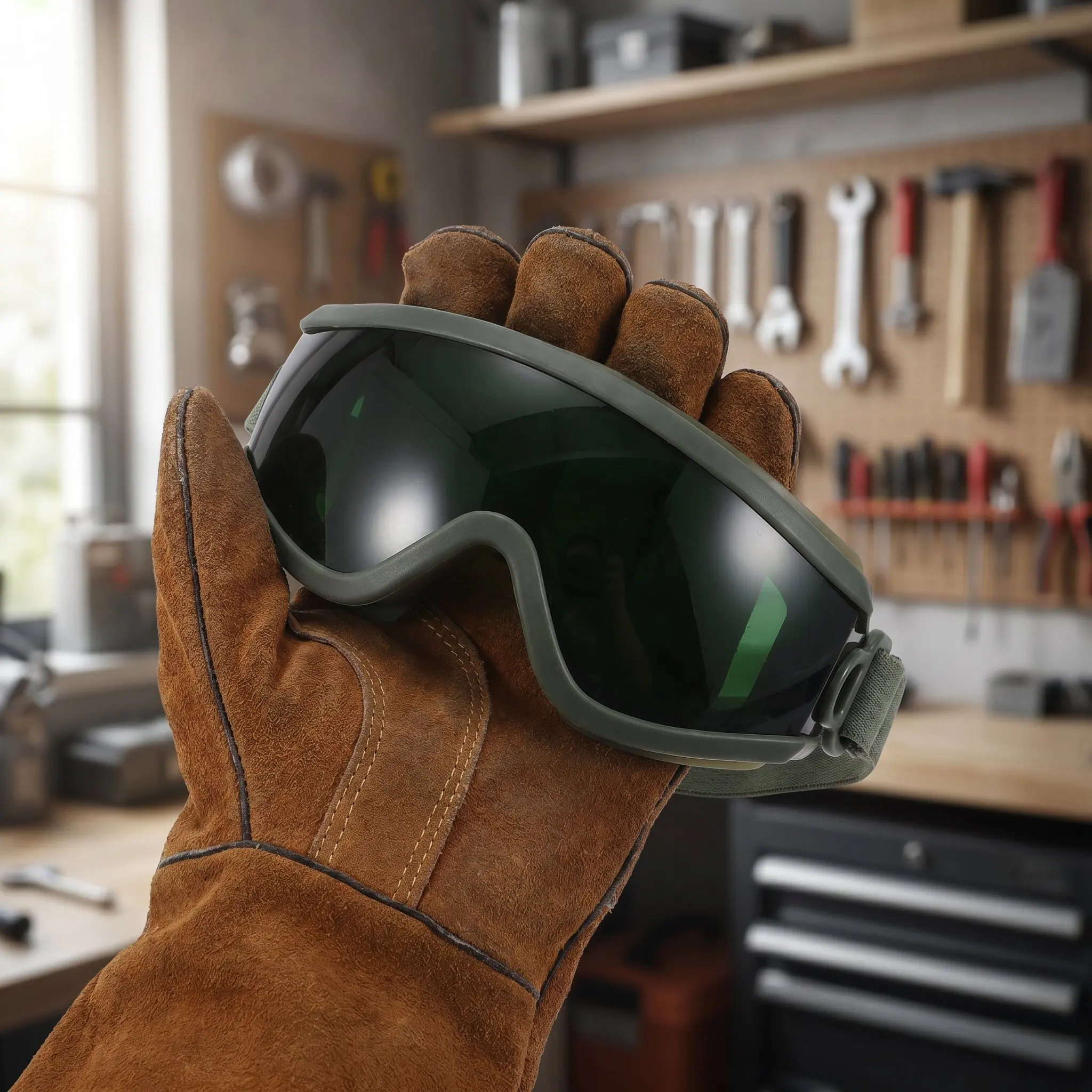 Glass Safety Welding Goggle For Welding Work Welder Wide Shade Goggles Dark Lens Torch Cutting Flame Protective