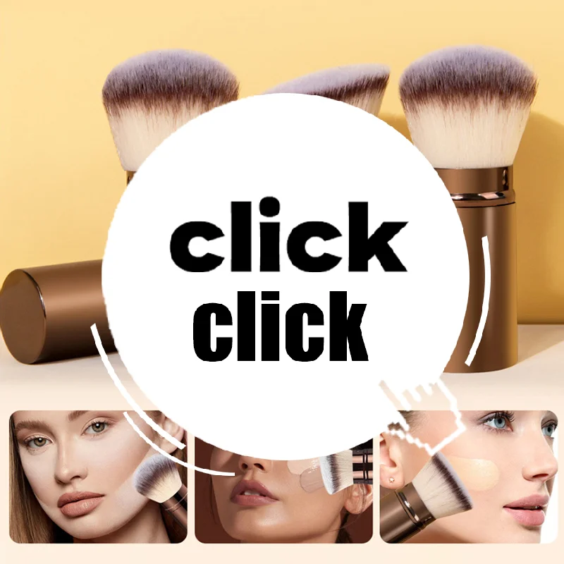 1/2PCS Retractable Foundation Makeup Brush Flat/Angle Brush For Powder Blush Black Brown Gold Concealer Portable Makeup Tools