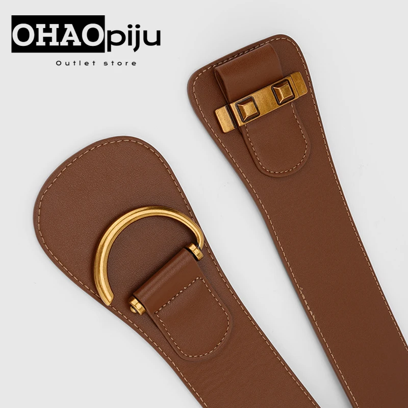 2024 New Luxury Ladies Wde Belt Elastic Vintage Buckle Leather Wide Fashion  Belt Fee Shipping Women\'s Belt Waist seal Belts