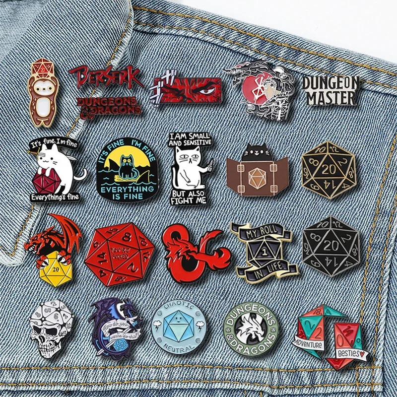 Classic Exploration Game Enamel Pin Berserk Dragons Brooches Collection Badges Lapel for Backpack Bag Hat Leather Jackets Gift