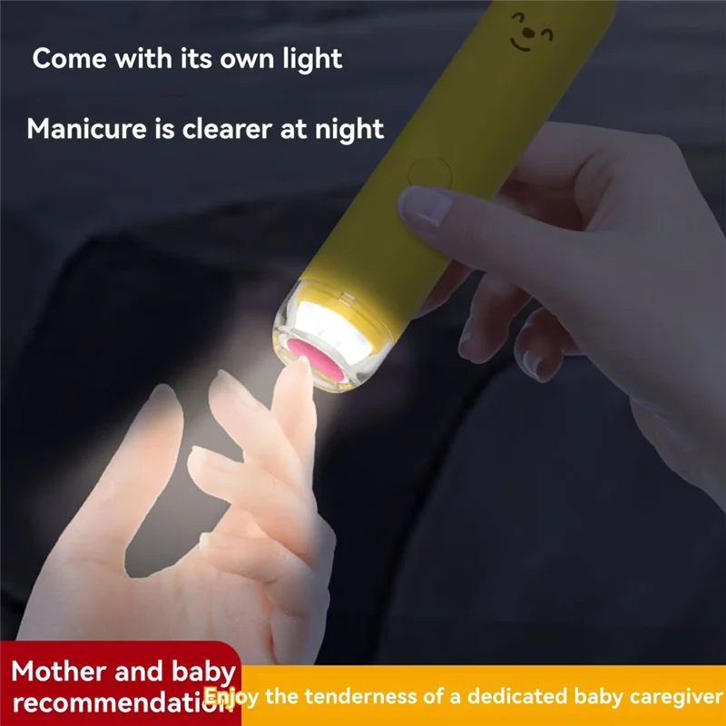 B49B-Soft LED Light Baby Tagliaunghie elettrico Tagliaunghie 6 accessori Smerigliatrice delicata