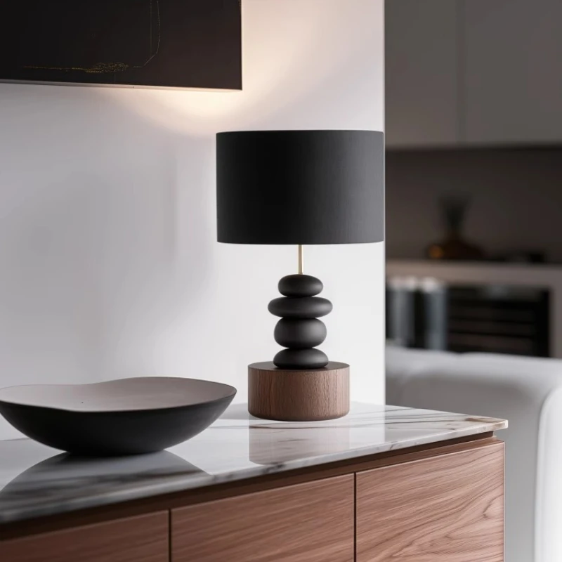 

Italian Minimalist Woodiness Table Lamp High-end Homestay Hotel Indoor Decoration Luminarie Living Room Study Bedroom Desk Light