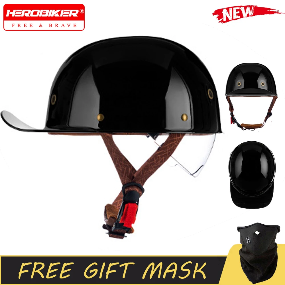 

New Motorcycle Helmet Street Retro Baseball Cap Moto Half Helmet Men Women Capacete De Moto ECE DOT Approved Moto Helmet