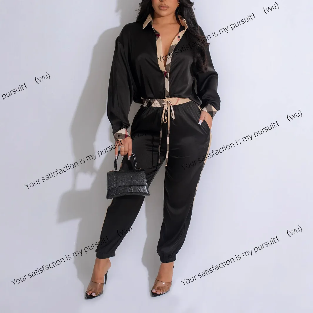 

ZOCI-TY002 Рубашка контрастного цвета, комплект из двух предметов, женские весенне-осенние свободные леггинсы в повседневном стиле, комплект