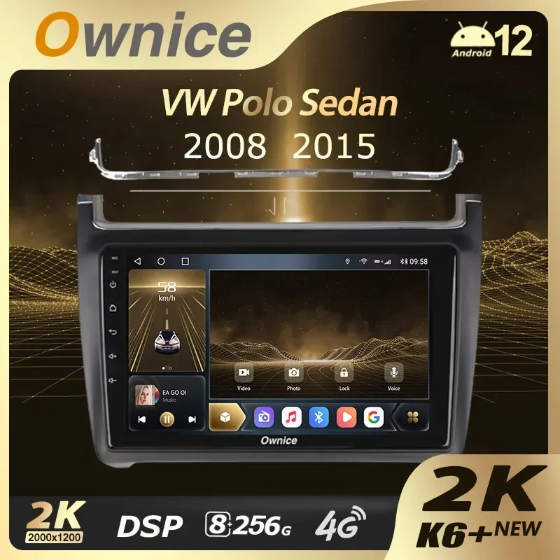 

Автомагнитола Ownice K6 + 2K, мультимедийный видеоплеер, навигация, стерео, GPS, Android 12, для Volkswagen POLO 5 13,3-256, 8 ГБ + 2008 ГБ