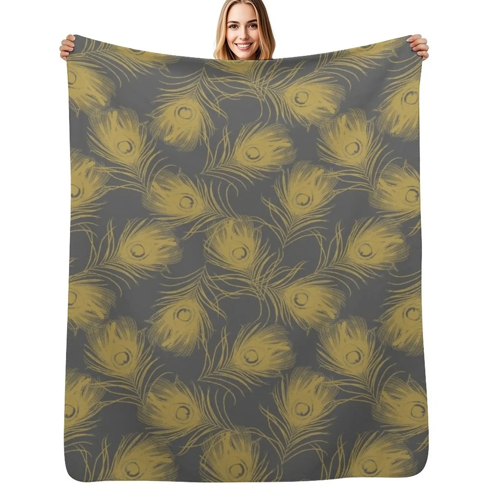 

Peacock Feathers Pattern Throw Blanket Blankets For Bed funny gift sofa bed cosplay anime Blankets