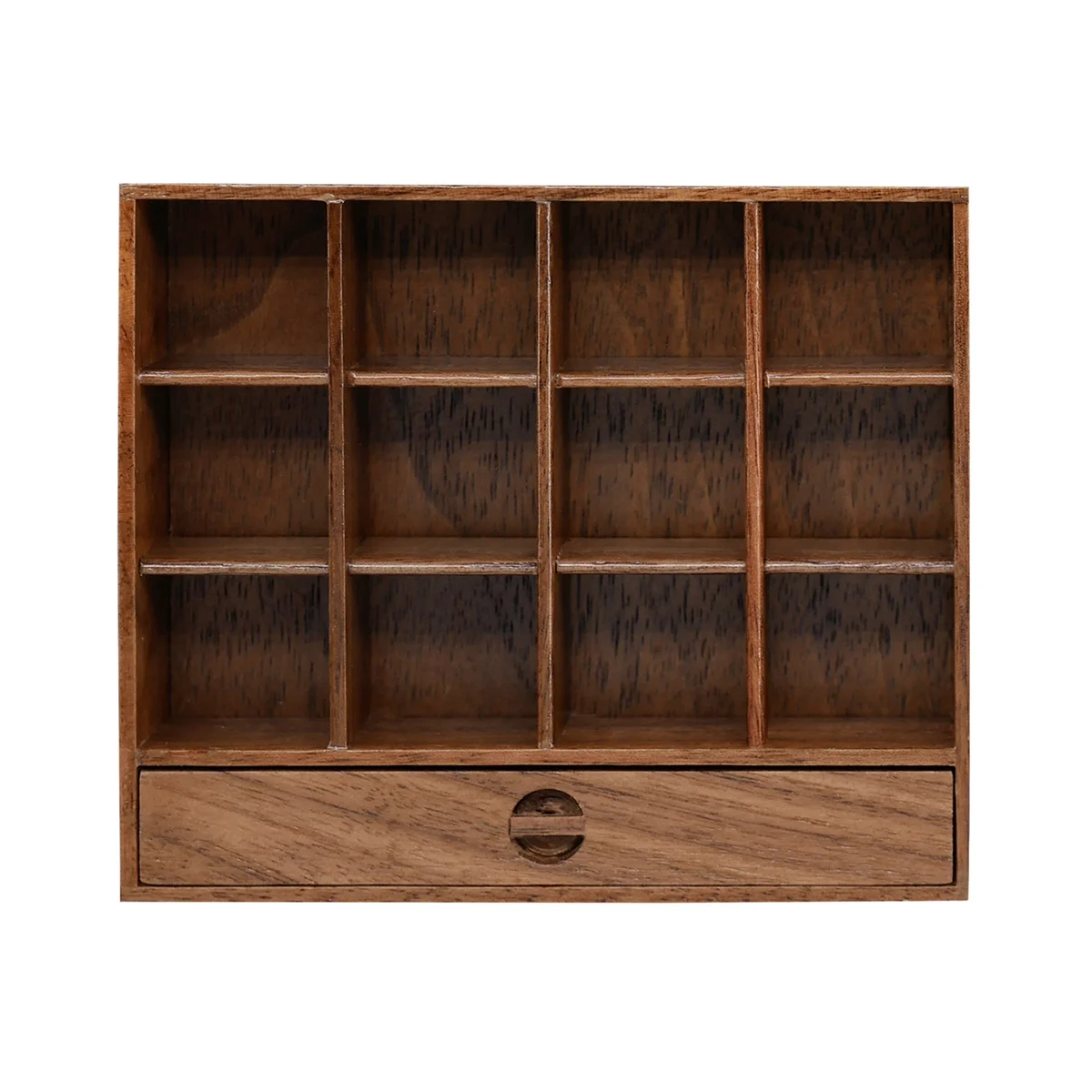 1/6 Cup Holder Storage Rack Solid Wood Mini Bookcase Cabinet Doll House Mini Model Dollhouse Studying Room Accessories B