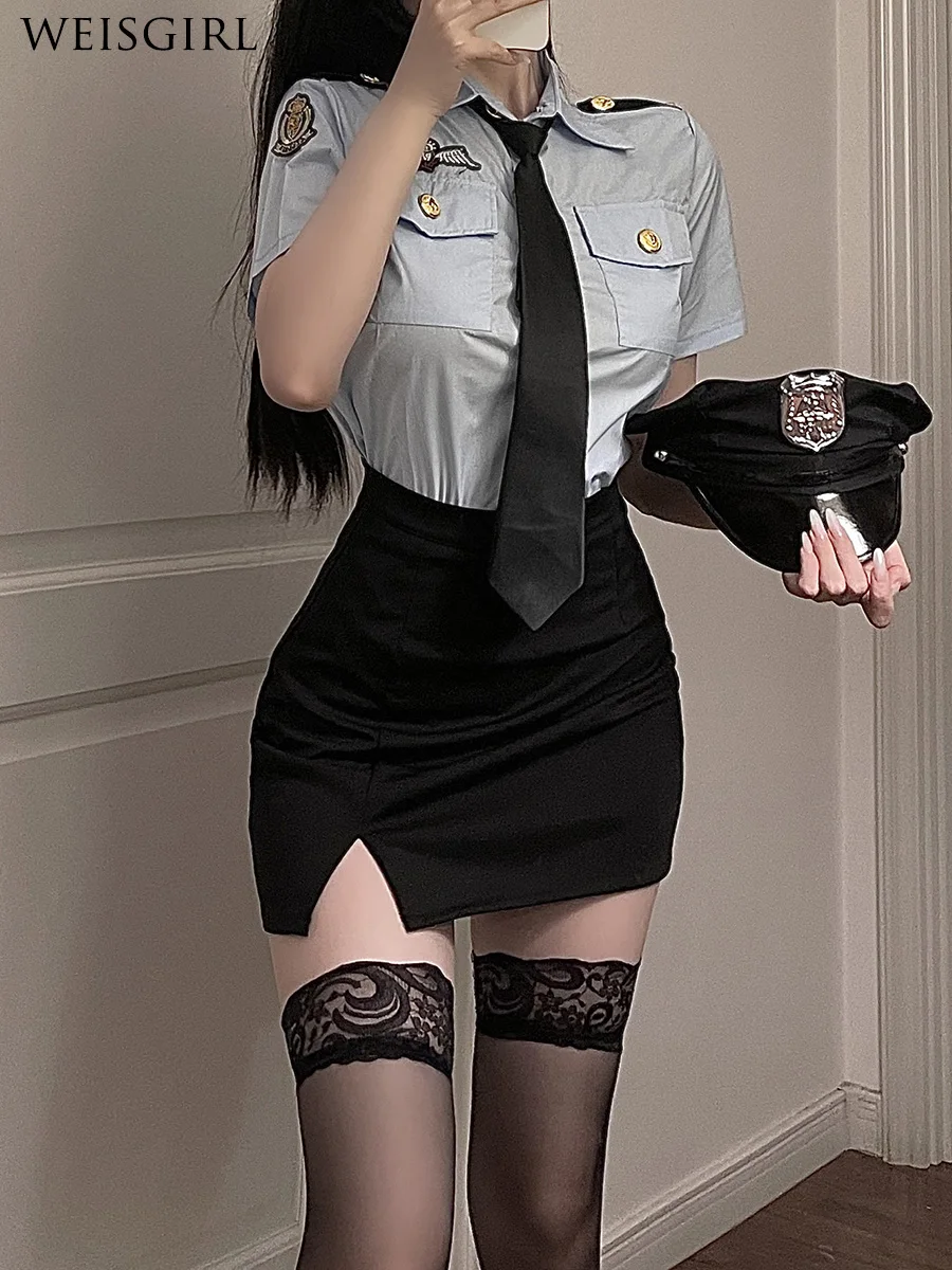 

Sexy Cosplay Nightclub Performance Wear Clothes Policewoman Night Show Queen's Outfit Office Secretary Stewardess Uniform Suit