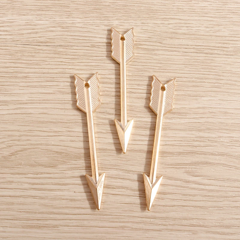 Tusember 8 قطعة سبائك 11*62 مللي متر المعلقات الذهب الفضة اللون السهم Charms DIY بها بنفسك صنع المجوهرات سوار يدوي الصنع قلادة الحرفية
