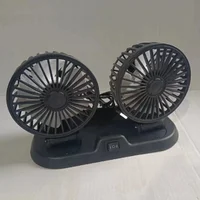 Ventilador de refrigeración para coche de 5V, 12V y 24V, ventilador Usb de doble cabezal para coche, ventilador de aire enfriador automático ajustable de 2 velocidades, accesorios para coche, regulación del viento