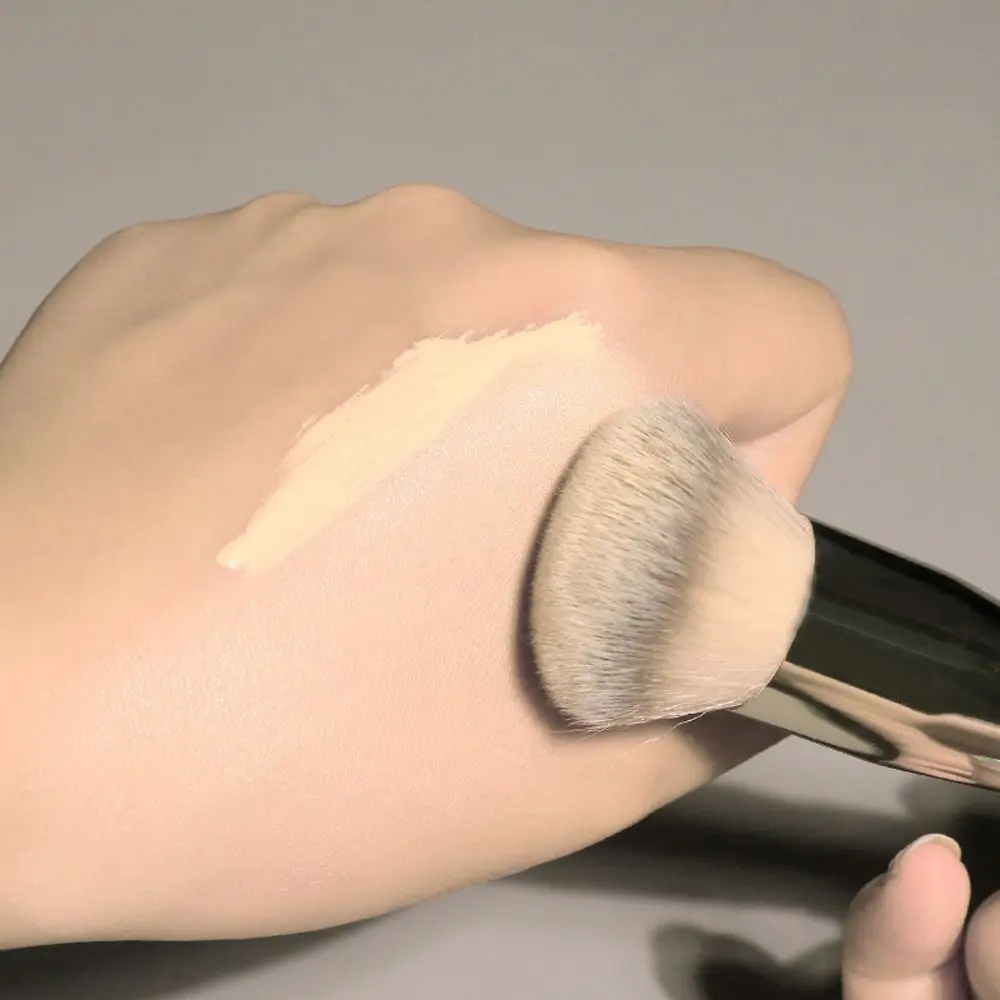 Grande plana superior escova cosmética ferramenta de beleza blush sombra fundação corretivo escova kabuki escova de maquiagem escova facial