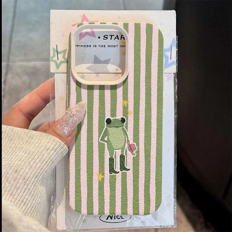 Trendy Frog Pattern Phone Case For Samsung Galaxy S26 S25 FE S24 Ultra S23 Plus S22 S21 A16 A15 A26 A36 A56 Soft Silicone Cover