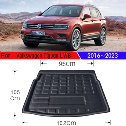 Trunk Mats for Volkswagen VW Tiguan L LWB Tiguan Allspace MK2 2016~2023 Car Rear Cargo Tray Trunk Organizer Rear Pad Accessories
