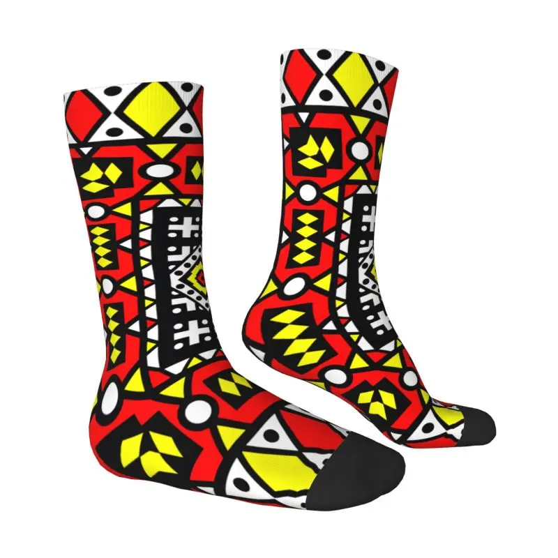 Custom Kawaii Kizomba Samakaka Ankara Socks Men Women Warm 3D Printing African Pattern Wax Design Football Sports Socks