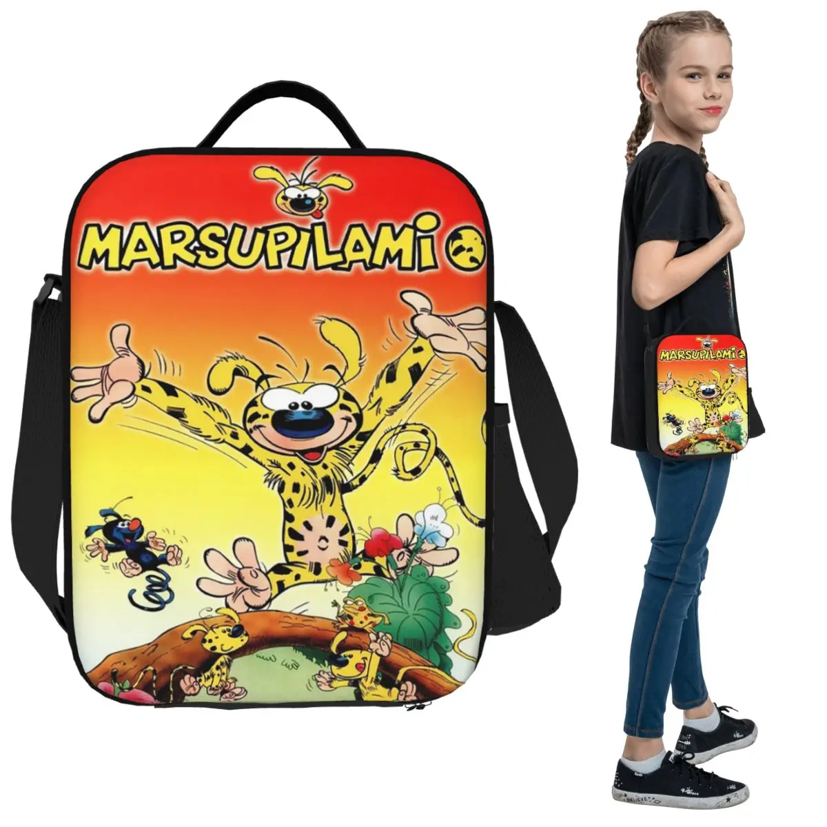 

Art - Marsupilami, сумки для обеда в стиле аниме, изолированная коробка для бенто, водонепроницаемая сумка для обеда, сумки для пикника, сумка-холодильник для женщин и девочек, путешествия