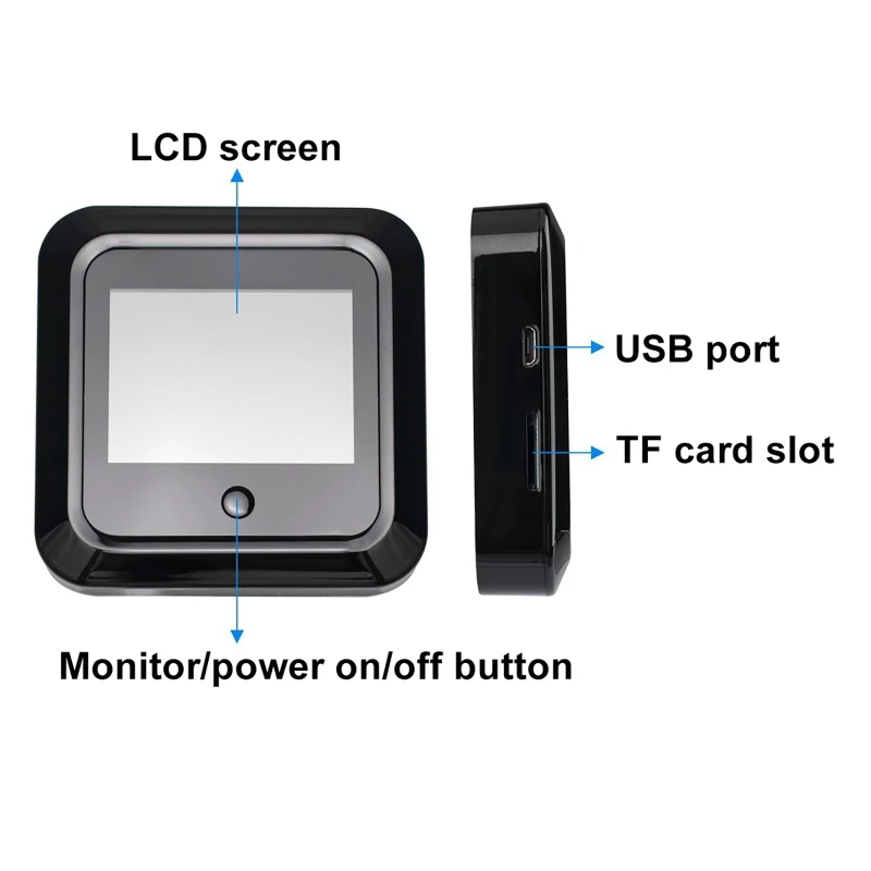 2.4-inch Display Smart Electronic Door Mirror 120° Wide-Angle High Definition Visual Video Door Viewer Video Surveillance Camera