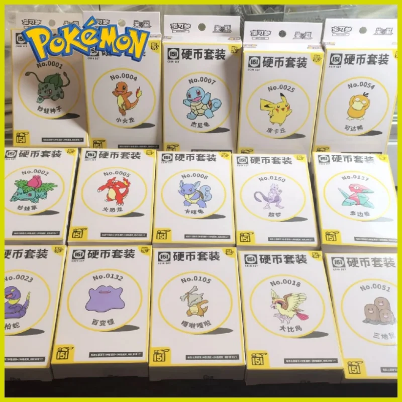 

Pokemon PTCG 151 Genuine Coin Collection Set Simplified Chinese Ex Edition Charizard Pikachu Mew Collector Gifts In Stock