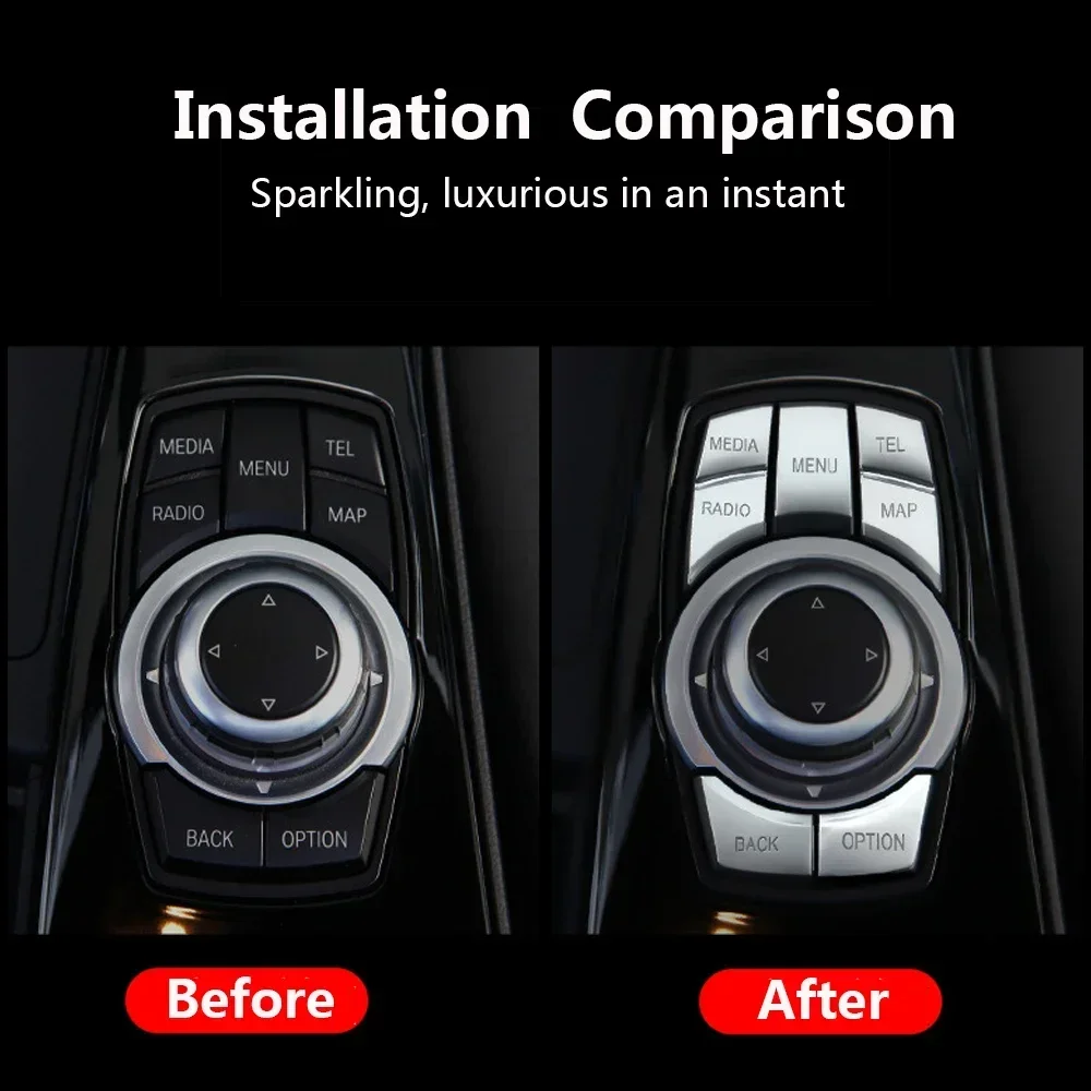 

Car Interior Gear Panel Switch Button Sticker Trim Cover For BMW 5 6 7 Series X3 X4 F10 F07 F11 F18 F01 F02 F06 F12 F13 F25 F26