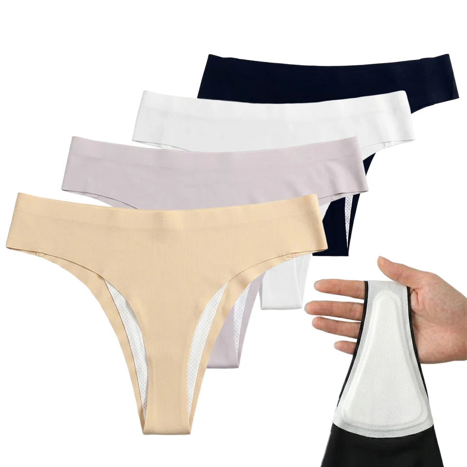 4 Piezas de Tanga Invisible sin Costuras para Cubrir el Efecto Camel Toe, Ropa Interior a Prueba de Cameltoe para Usar Bajo Leggings, para Entrenamiento y Gimnasio