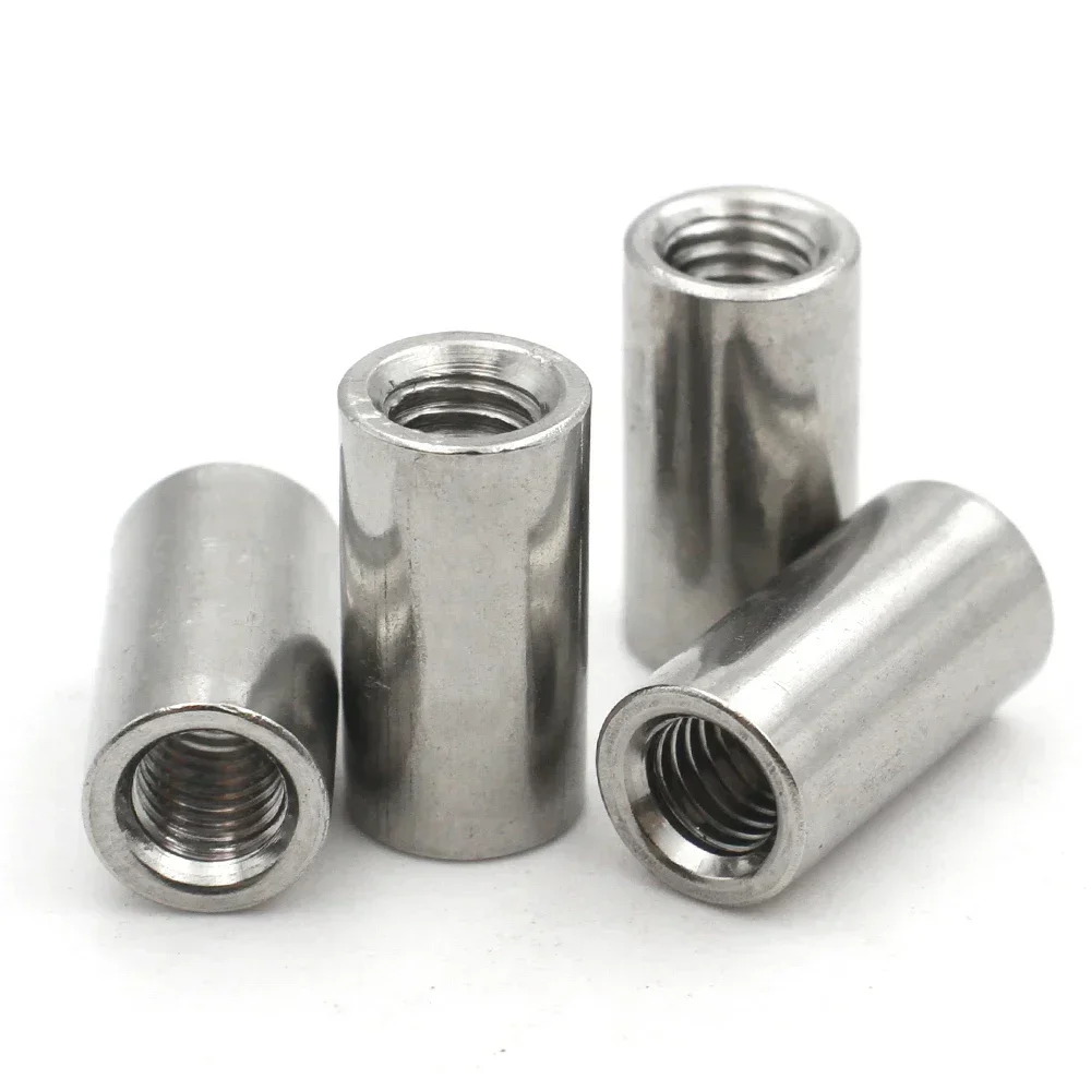 2-30pcs M2 M2.5 M3 M4 M5 M6 M8 M10 304 Stainless Steel Extension Thicken Round Column Joint Coupling Nut Cylindrical Connect Nut