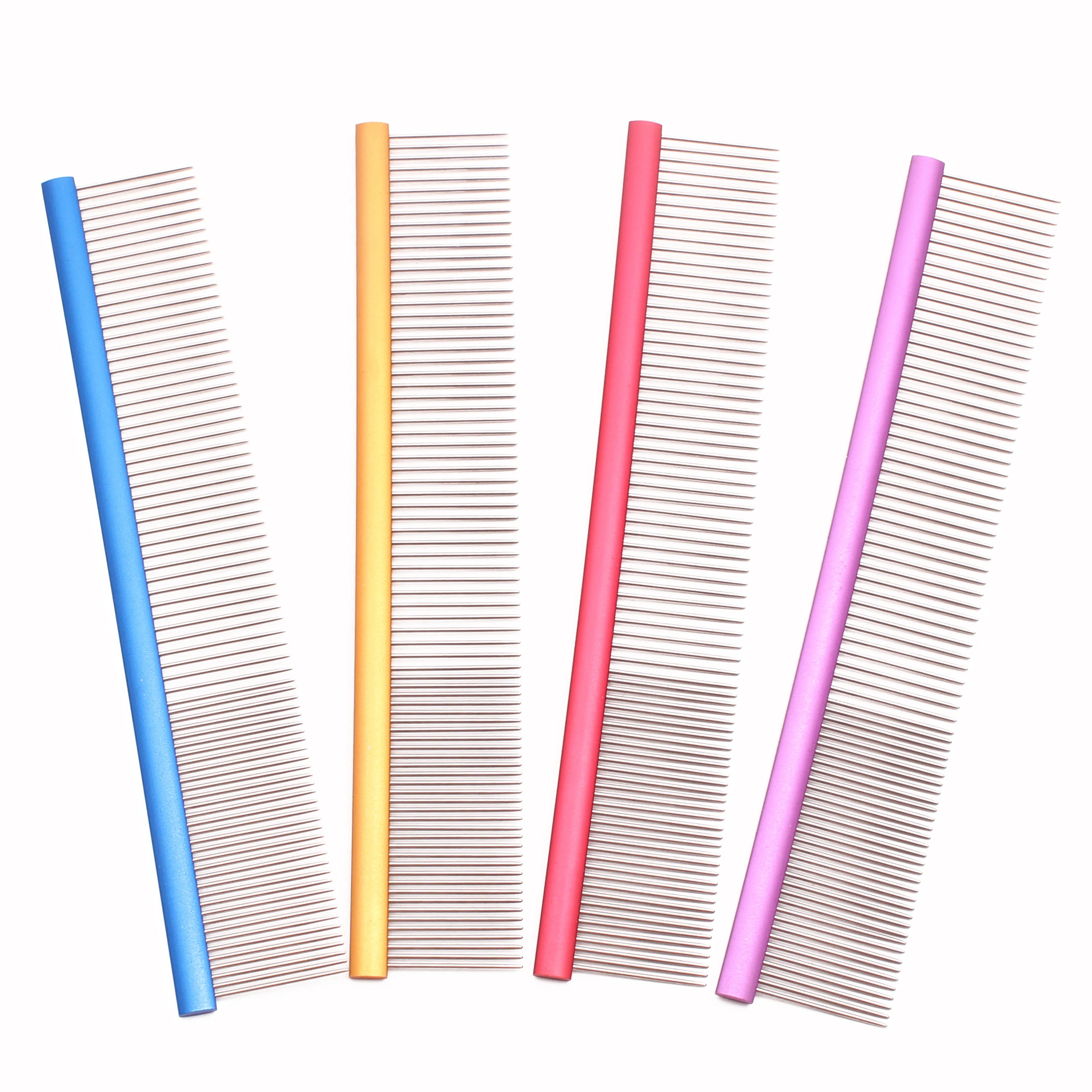 Pet Comb Metal Handle Dog Grooming Comb 1Pcs Cat Flur Comb Light Colorful Brush for Pet Salon Dropshipping