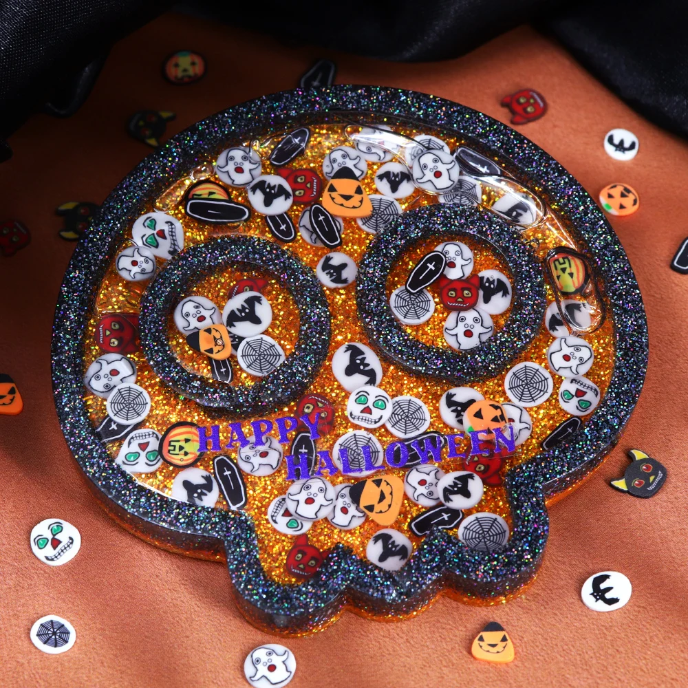 Halloween Soft Clay Flakes resina epossidica riempimento zucca Monster Design decorazione di Halloween stampi in Silicone fai da te accessori di riempimento