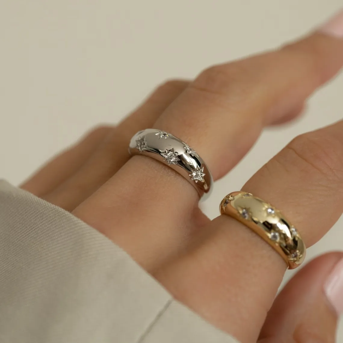 Retro Simple Ring - Sparkling Star Design, Perfect for Daily Wear & Romantic Gifts - Available in Multiple Sizes