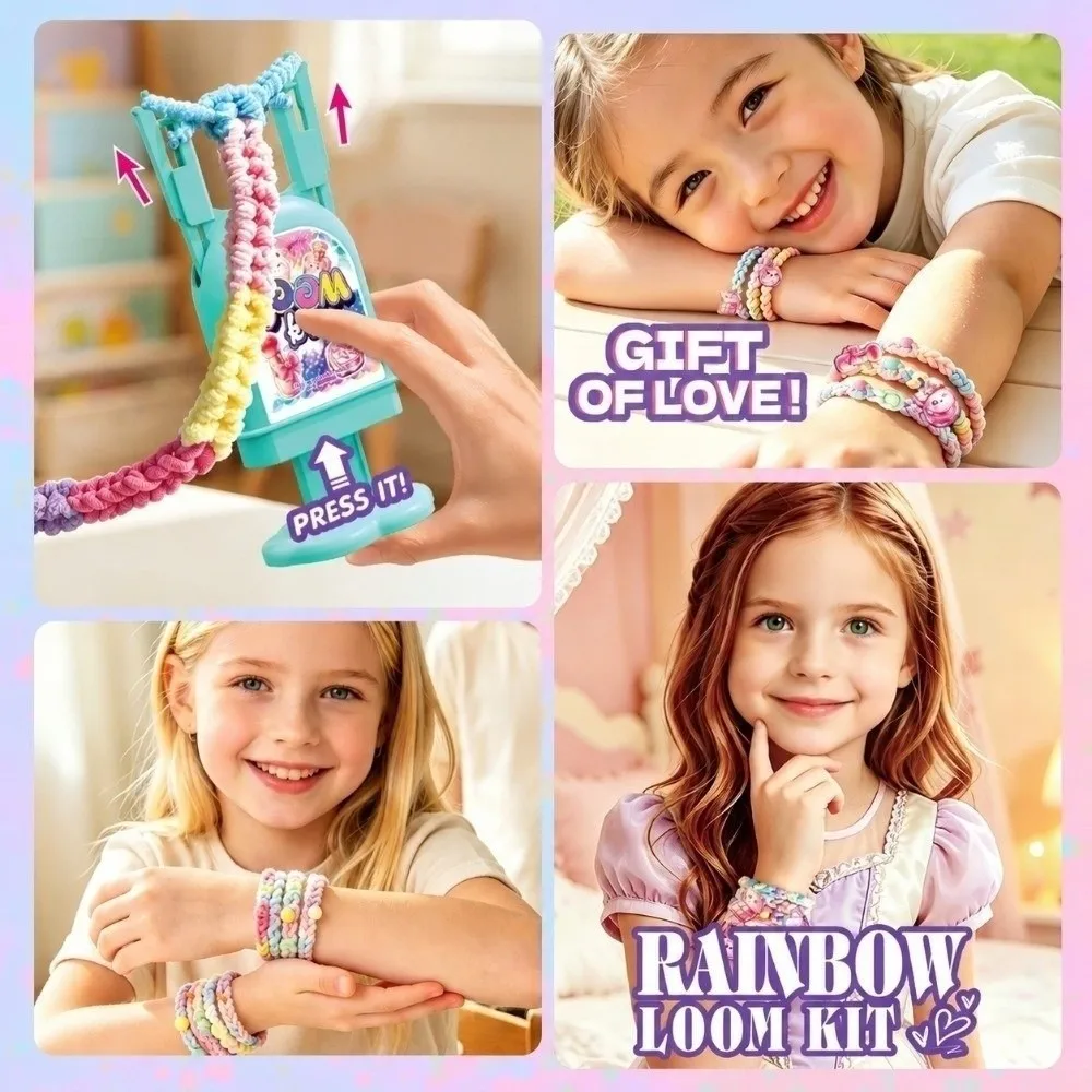 Handmade Rainbow Loom Kit DIY Funny Bracelets String Maker Kit Convenient Easy To Use DIY Bracelet Weaving Machine