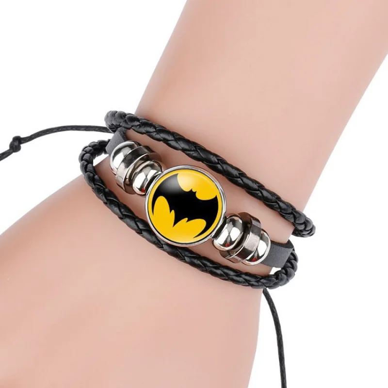 Marvel Bracelet Captain America Spiderman Hulk Deadpool Leather Accessories Anime Figure Cosplay Bracelet Kids Toys Gifts