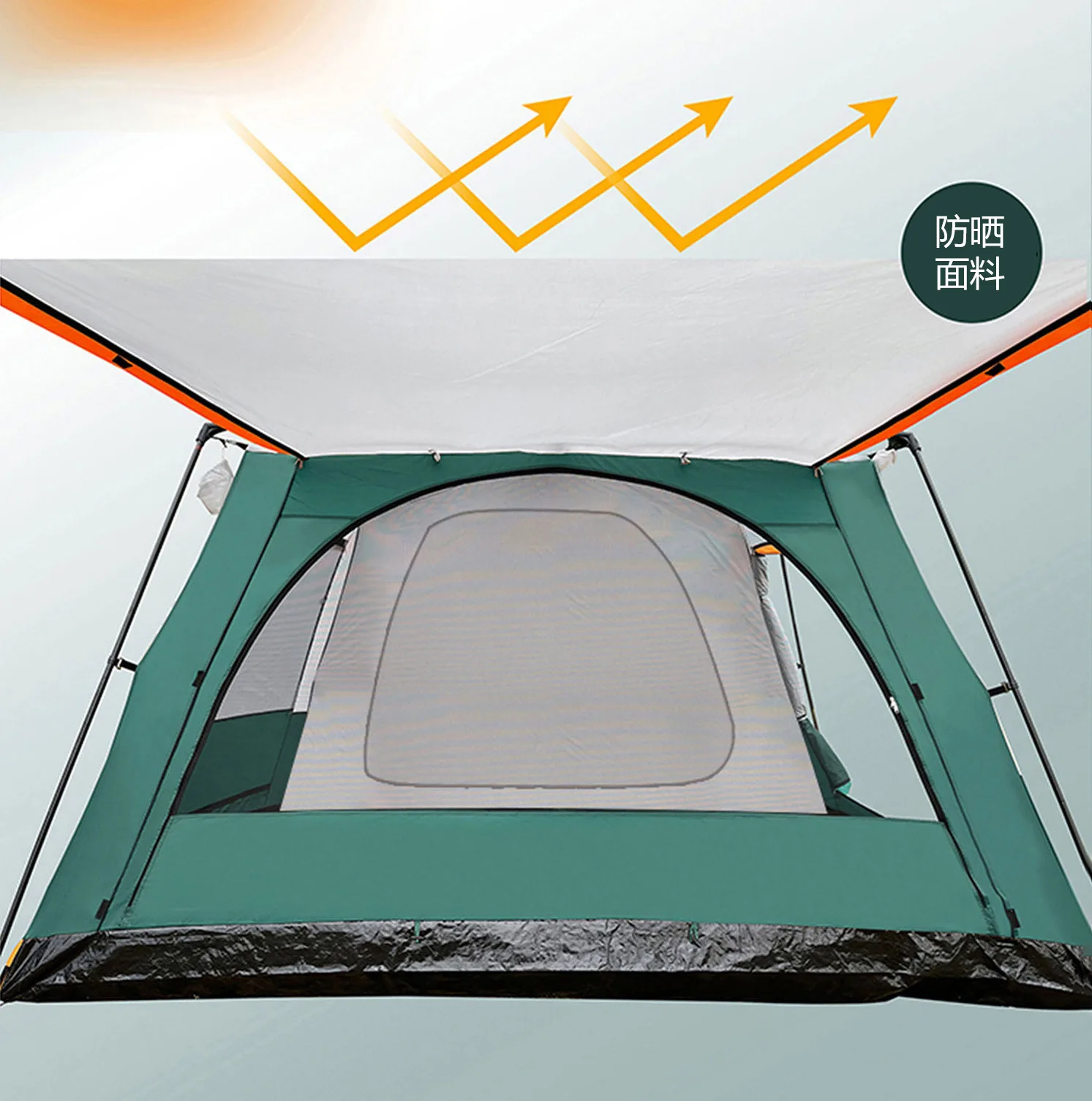 3-5 person campsite tent, outdoor full set, two bedroom one living room tent, portable park tent