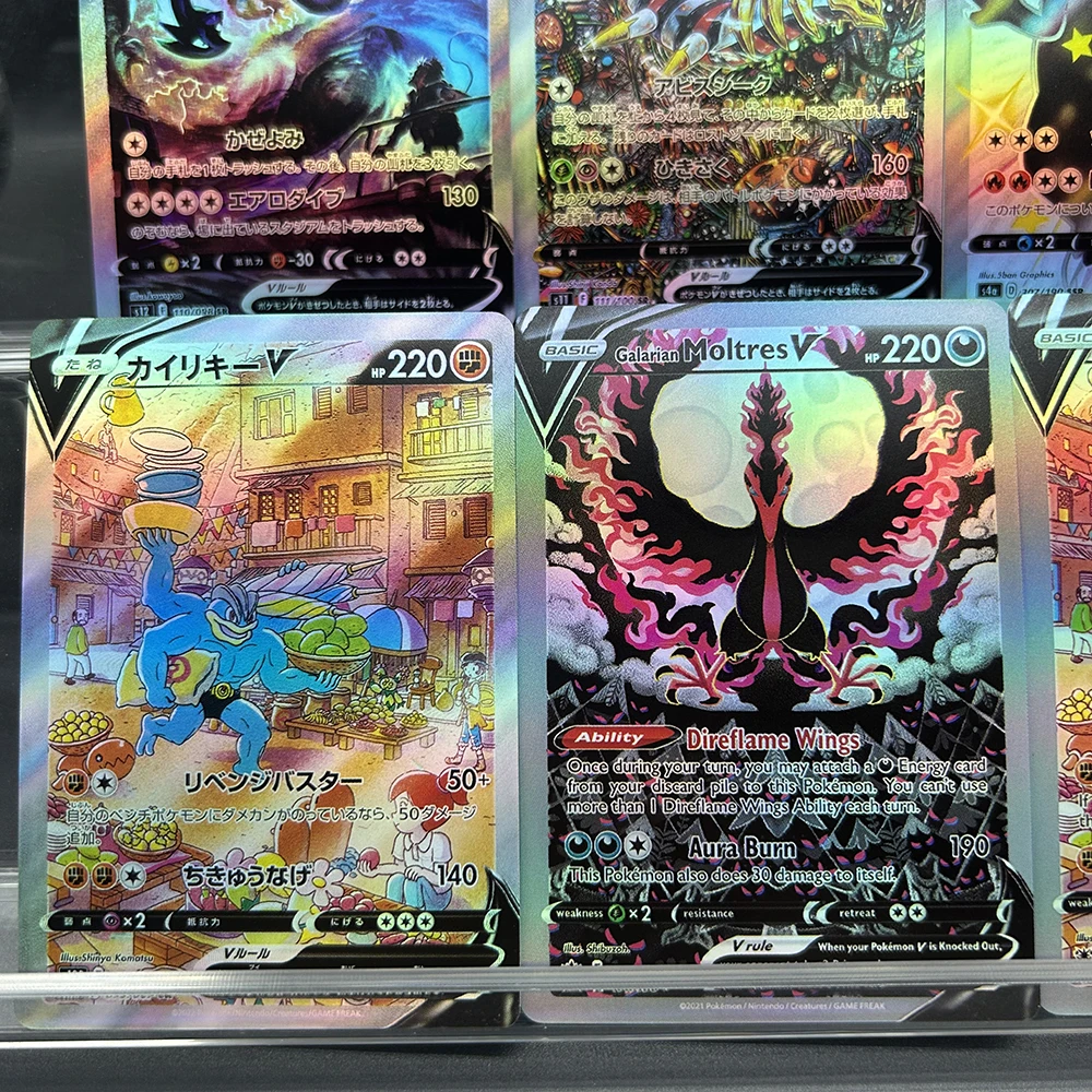 Anime PTCG DIY Collection Proxy Cards Charizard Machamp Galarianmoltres En/jp 110/307 V Flash Trading Collection Card Gift - view 2