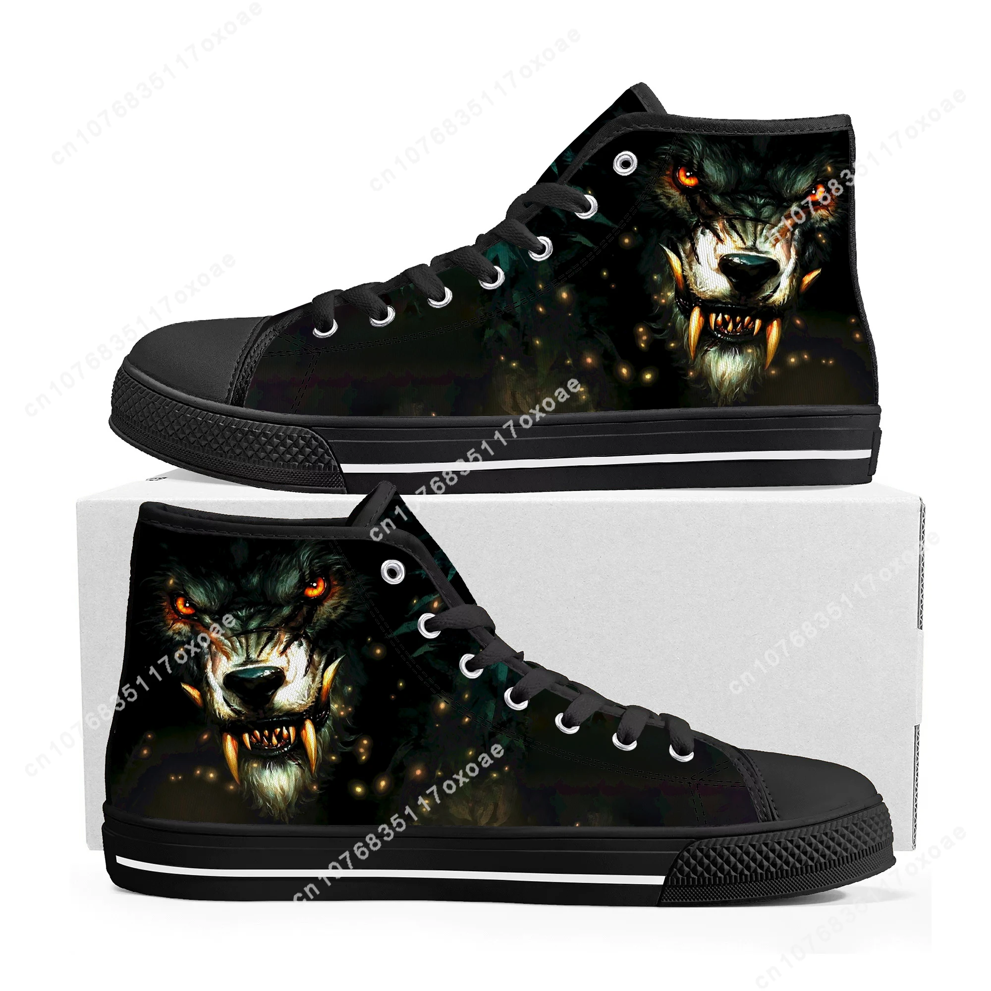 

Wolf shoes High Top Sneakers Mens Womens Teenager High Quality Animal Canvas Sneaker couple Casual Shoe Customize Shoes