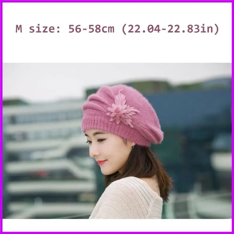 Kaninchenpelze Winterhut Dekore Design dehnbar gestrickter Randhut für Büro Frauen Mädchen komfortable Styling