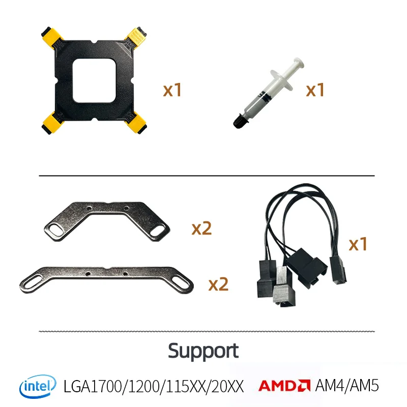 Imagem -04 - Teucer-dissipador de Calor Rgb Liquid Cooling Refrigerador de Água Cpu Radiador Colorido para X99 Lga 2011 v3 1700 1200 115x Amd Am4 Am5 120 mm 240 mm