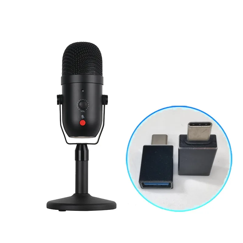 

Конденсаторный USB-микрофон для компьютера, PS4, игровой микрофон для записи прямых трансляций, дубинга, записи, интеллектуальное шумоподавление