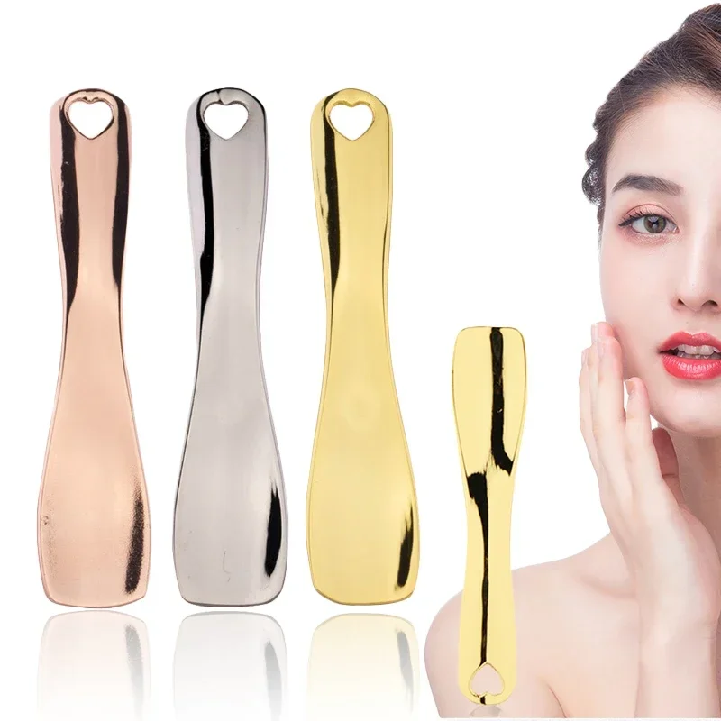 Espátula de maquillaje de Metal, cuchara curva de aleación de Zinc, máscara Facial, crema para ojos, cepillo para mezclar, Mini cuchara, palo, herramienta cosmética de belleza para el cuidado de la piel