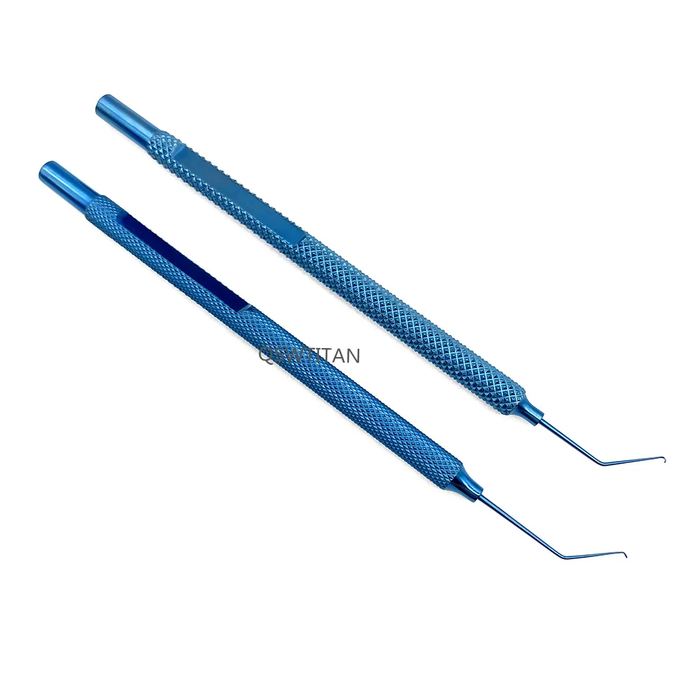 เครื่องมือผ่าตัดตา QSWTITAN แบบตะขอเกี่ยวตา สำหรับผ่าตัดเปลือกตาสองชั้น  แบบคูกเลน  ขนาด 110 มม./115 มม.