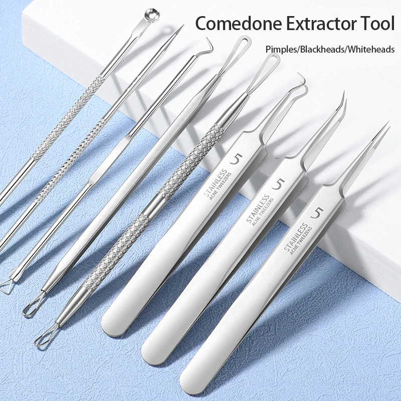 مجموعة إبر إزالة الرؤوس السوداء لحب الشباب، أداة إزالة البقع السوداء والعيوب والبثور، أداة تنظيف عميقة للعناية بالبشرة من الفولاذ المقاوم للصدأ #1
