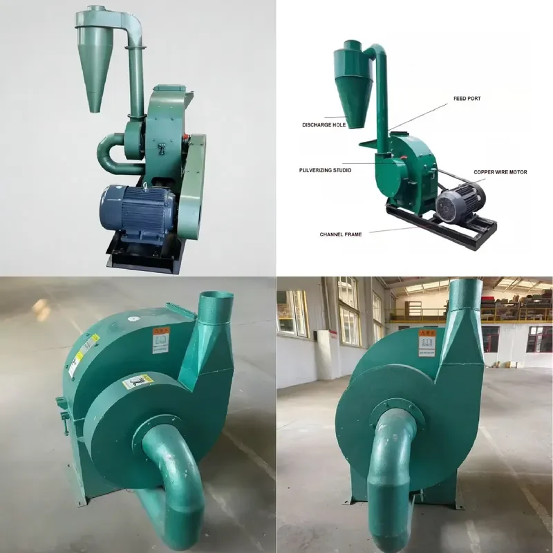 Multifunctional Animal Feed Grinder Corn Grinding Hammer Mill with Motor Rice Husk Crusher for Poultry Livestock Farming