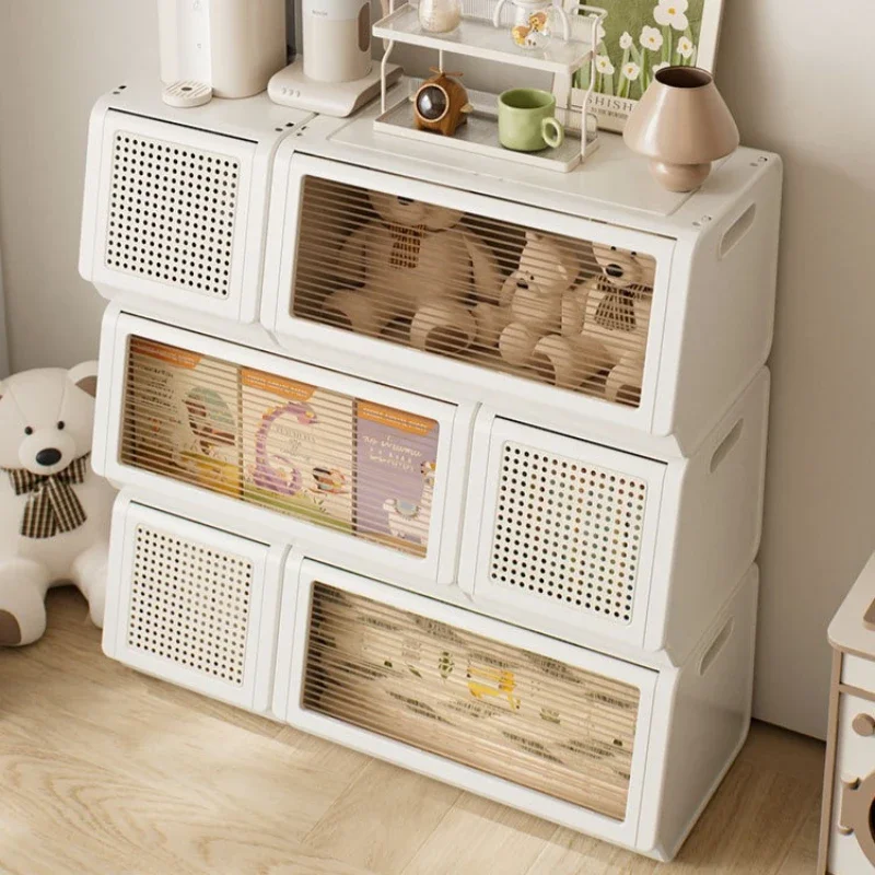 Oblique storage cabinet Children's toy storage rack Living room rack Bedroom finishing locker Multi-layer combination cabinet
