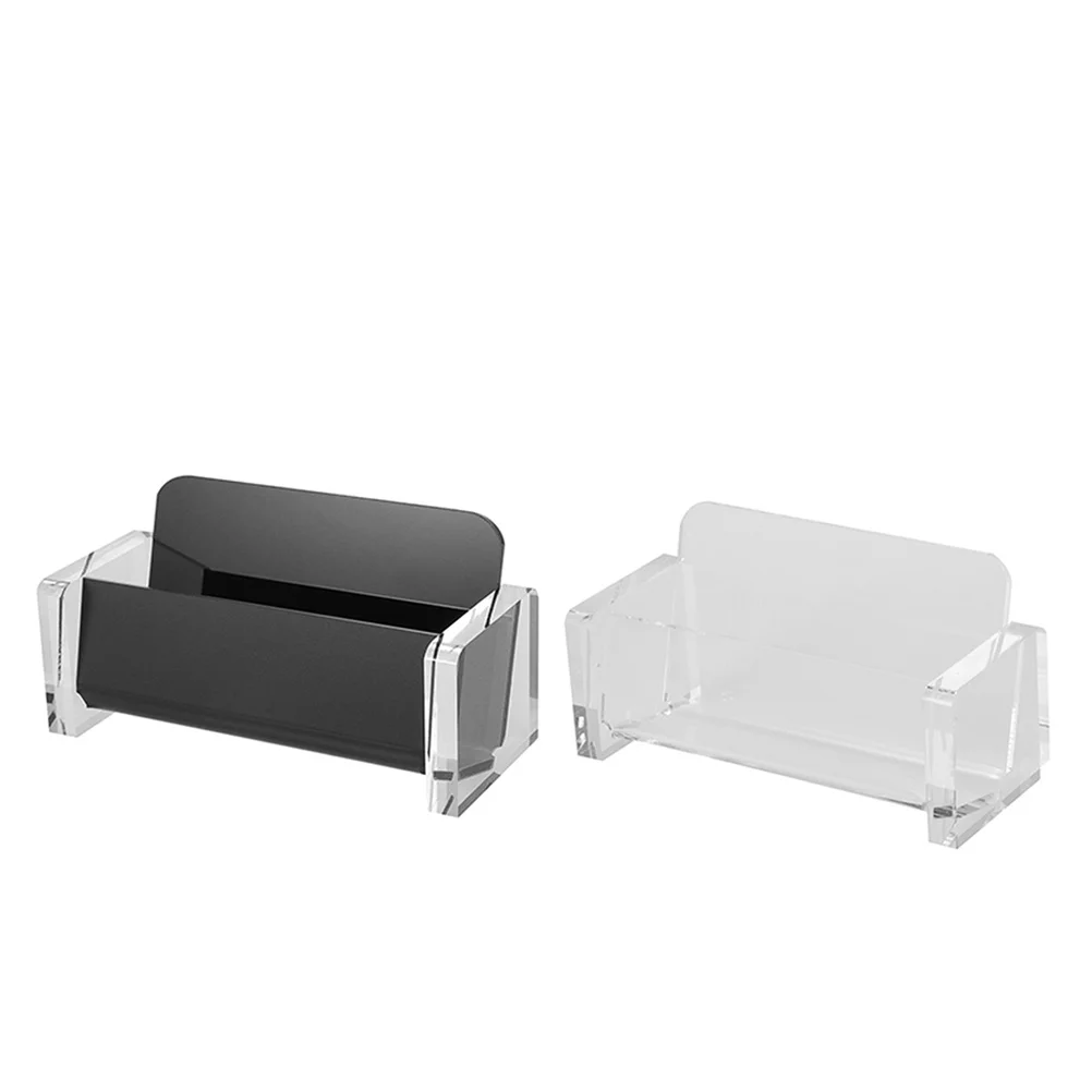 

2Pcs Acrylic Business Card Holder Small Desk Organizer Card Stand Display for Office Small Postcard Holder