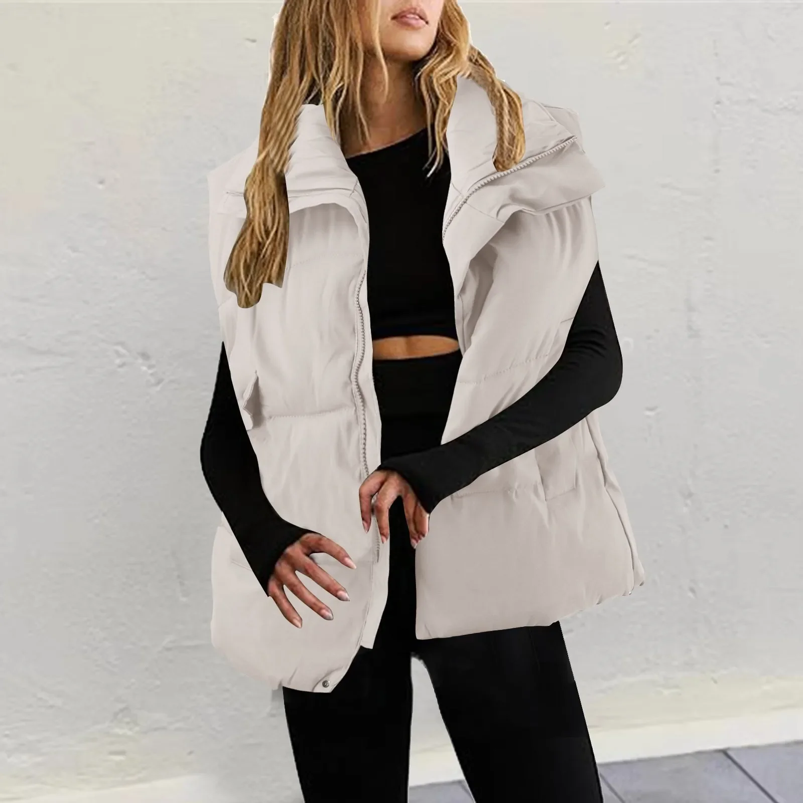 Vest Women Winter New 2023 Korean Short Outdoor Large Version Black Loose Slimming Down Cotton Vest Outerwear Winter Coat