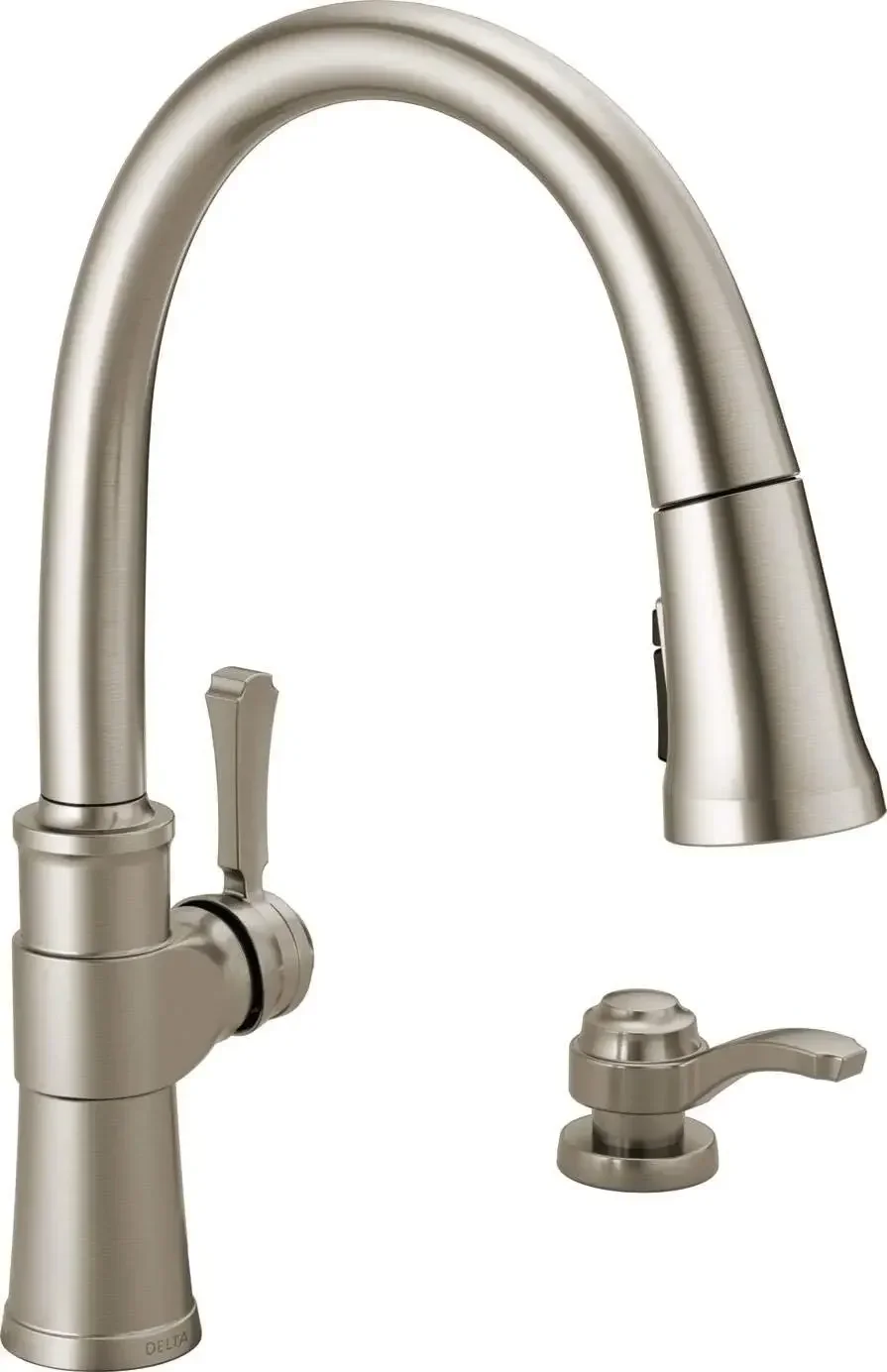 Faucet Spargo Brushed Nickel Kitchen Faucet, Kitchen Faucets with Pull Down Sprayer, Kitchen Sink Faucet