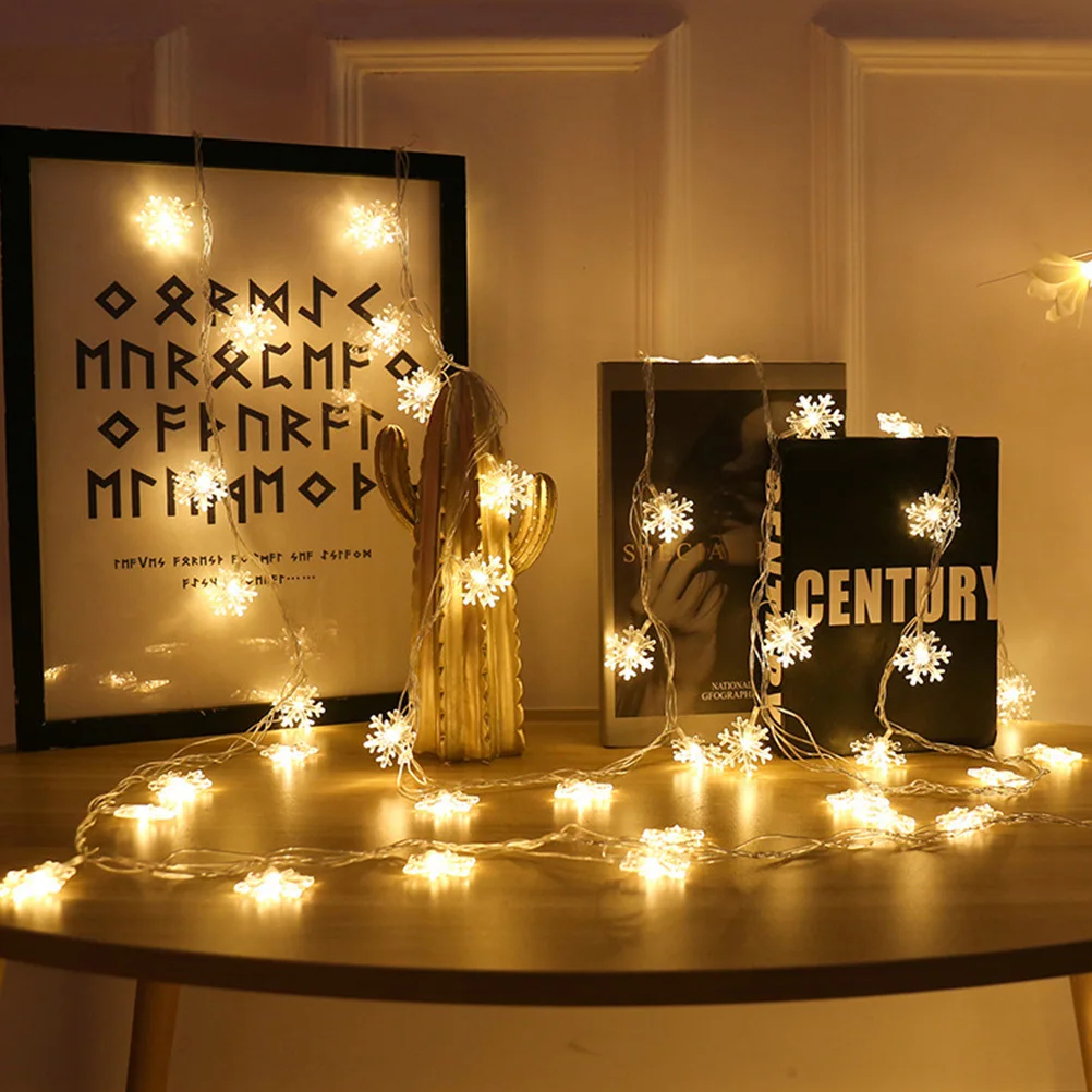 1 pçs floco de neve lâmpada corda led luz poupança energia decoração festa natal luz da corda ornamento da árvore natal