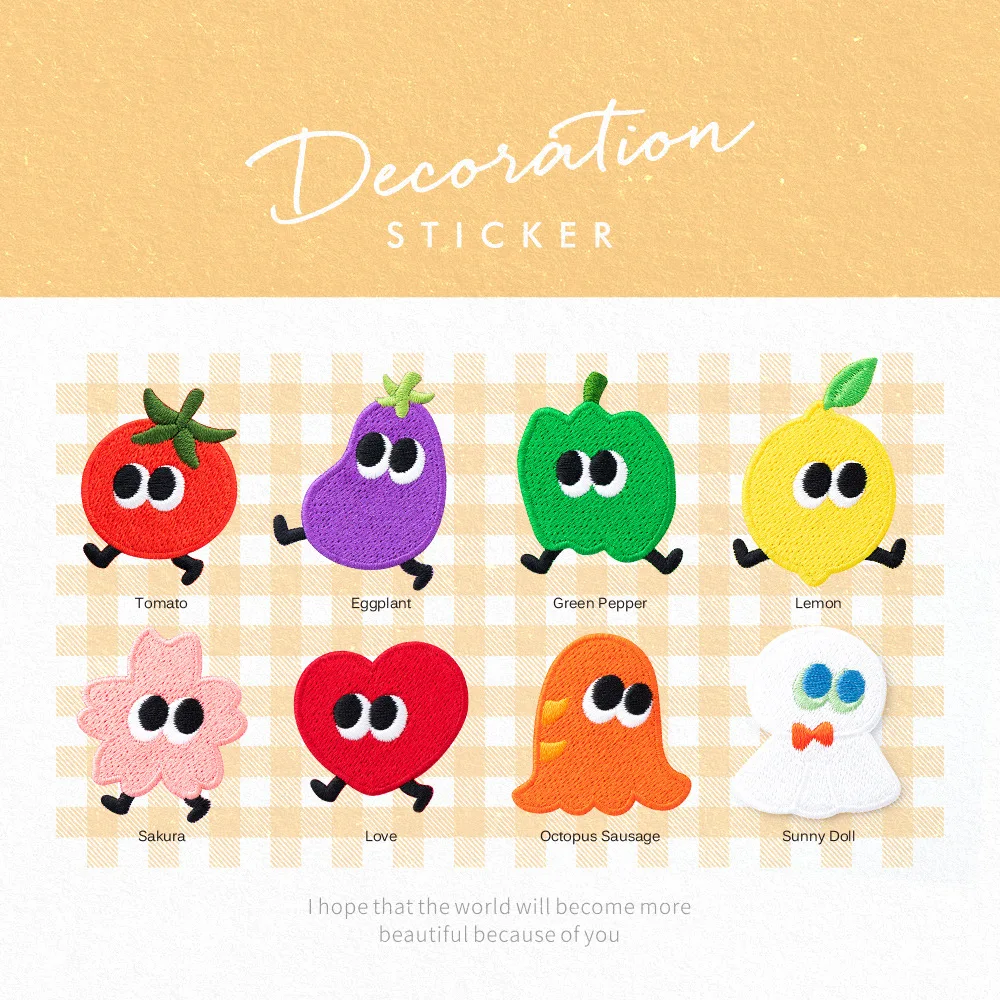 1 Piece Cute Cartoon Fruit Vegetables Embroidered Clothing Patches For Clothes Parch Iron On Fabric Sticker