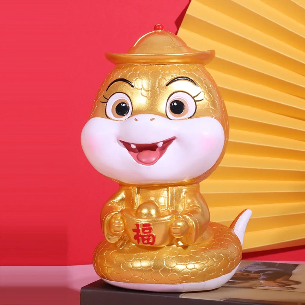 Grande capacidade zódia cobra cofrinho poupança tanque portátil zódia cobra pote de dinheiro bonito dos desenhos animados cobra moeda caixa de armazenamento