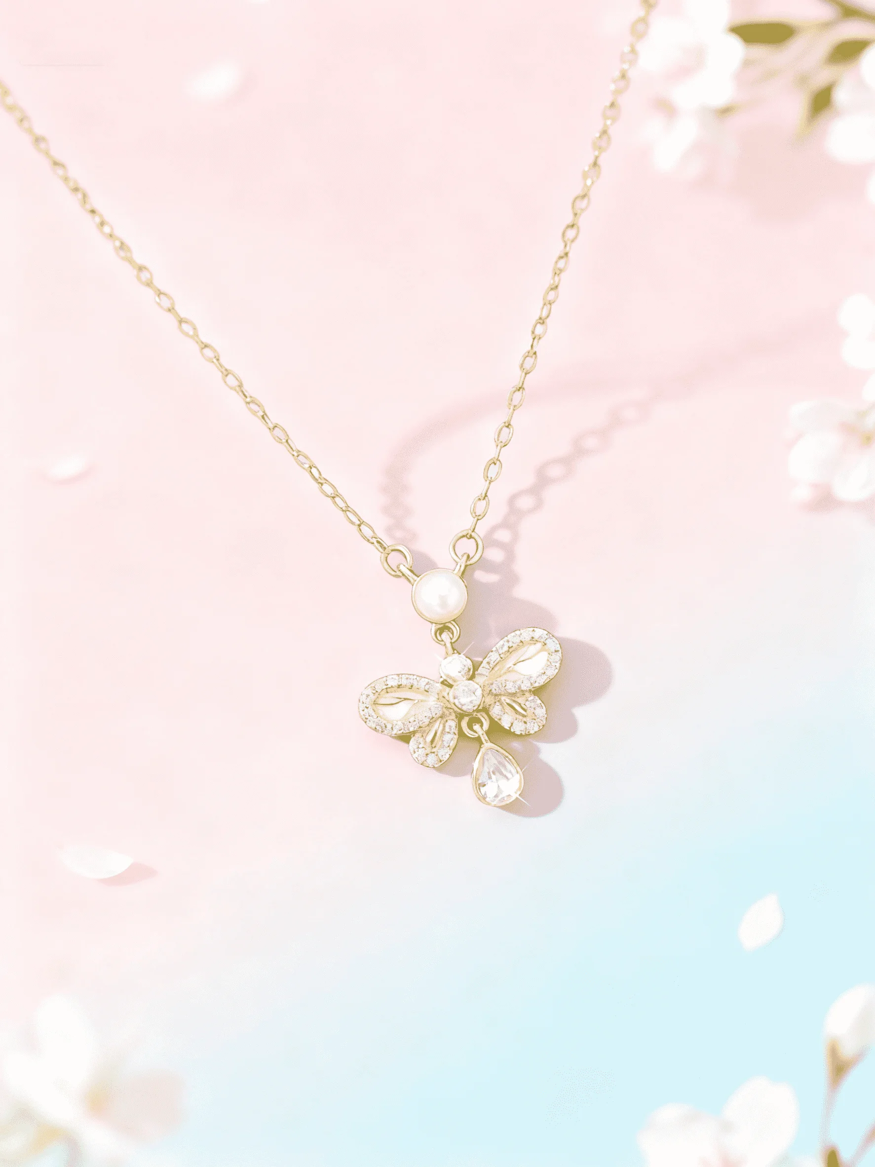 

xclusive Butterfly 925 Silver Pendant Necklace - Sparkling Zircon Inlay, Sweet Elegant Temperament, Luxurious Holiday Gift